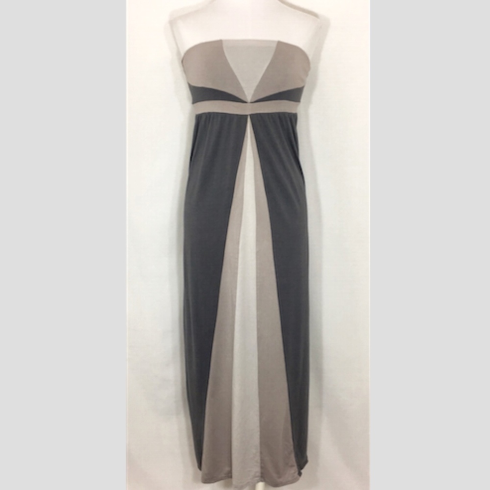 New York & Company Grey Strapless maxi Dress sz M